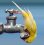 Bird drinking from spigot